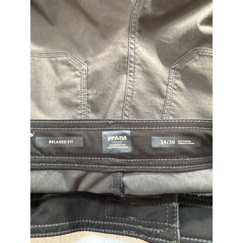Prana Zion Relaxed Fit Cargo Pants Mens 34x30 Gray Hiking Outdoor Belted Trouser - Picture 3 of 5